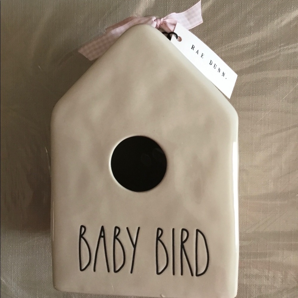 Rae Dunn "Baby Bird" birdhouse.